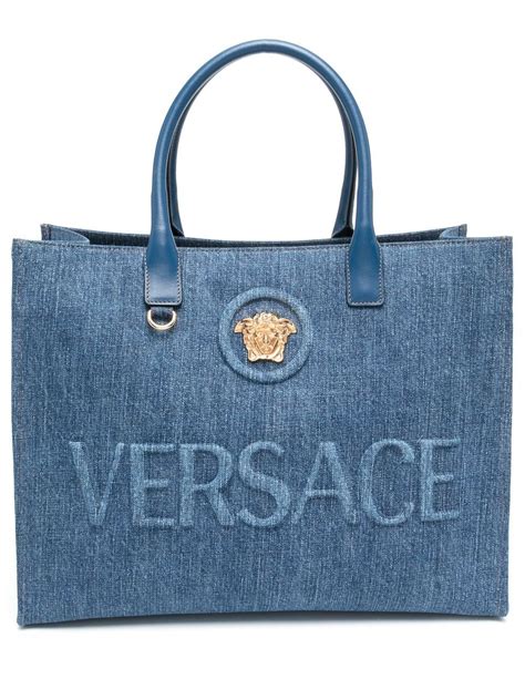 free versace tote bag|Versace denim tote.